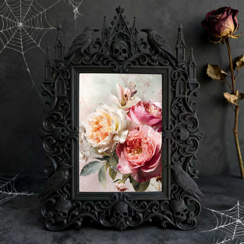 Gothic Dark Frame | Speakeasy Bar Ornament, Photo Display Frame, Waterproof Plastic