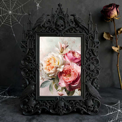 Gothic Dark Frame | Speakeasy Bar Ornament, Photo Display Frame, Waterproof Plastic