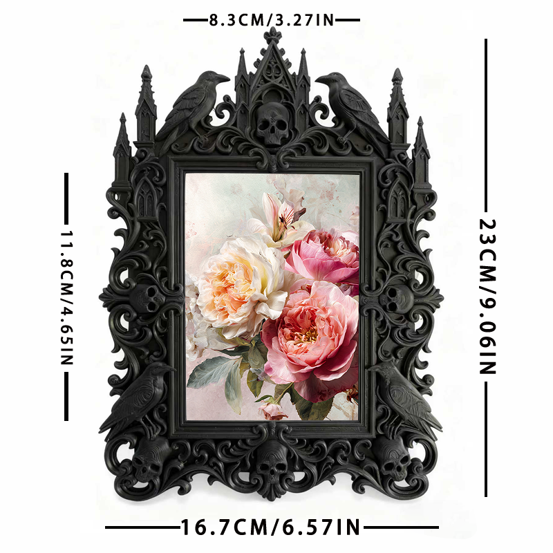 Gothic Dark Frame | Speakeasy Bar Ornament, Photo Display Frame, Waterproof Plastic