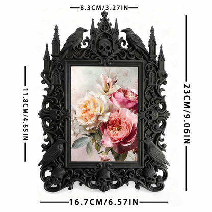 Gothic Dark Frame | Speakeasy Bar Ornament, Photo Display Frame, Waterproof Plastic