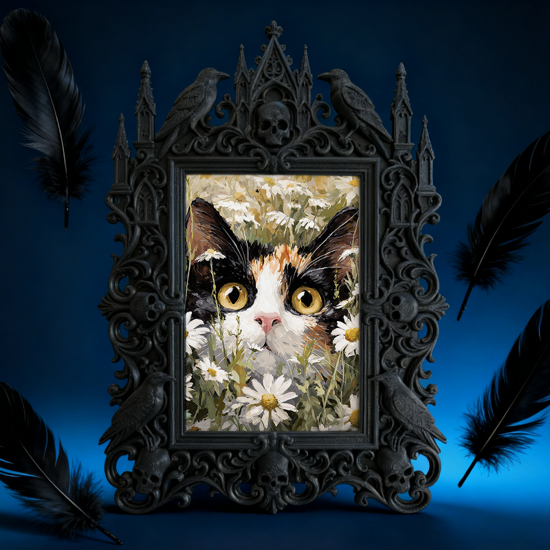 Gothic Dark Frame | Gothic Pub Counter Decor, Wall/Tabletop, Waterproof Plastic