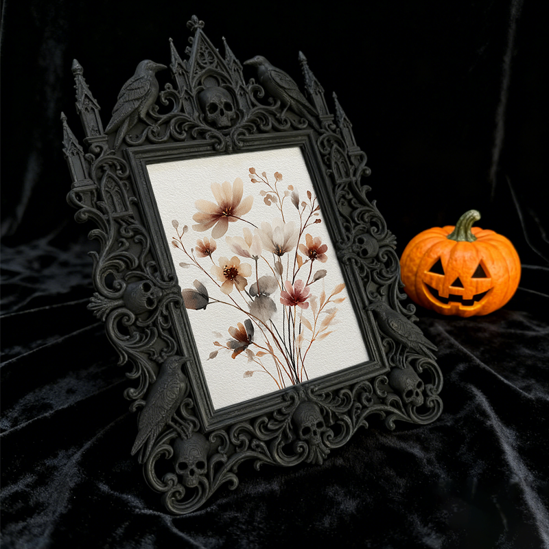 Gothic Dark Frame | Bar Desktop Photo Ornament, Dual-use Wall/Tabletop, Waterproof Plastic