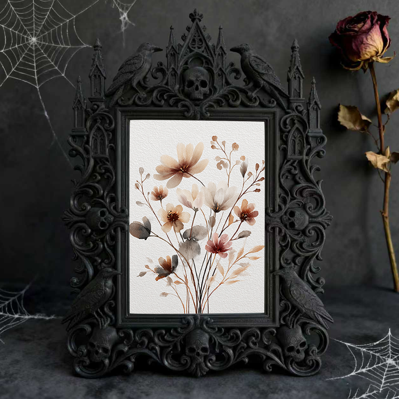 Gothic Dark Frame | Bar Desktop Photo Ornament, Dual-use Wall/Tabletop, Waterproof Plastic