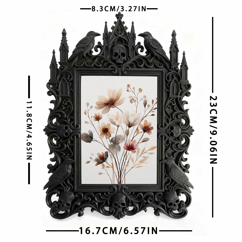 Gothic Dark Frame | Bar Desktop Photo Ornament, Dual-use Wall/Tabletop, Waterproof Plastic