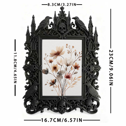 Gothic Dark Frame | Bar Desktop Photo Ornament, Dual-use Wall/Tabletop, Waterproof Plastic