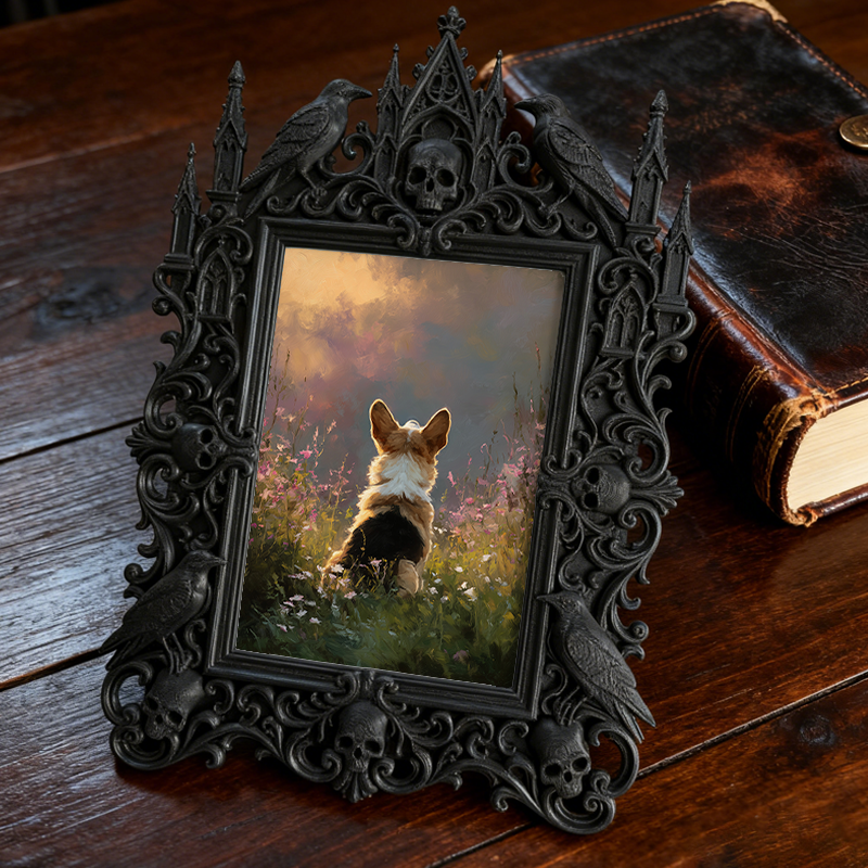 Gothic Dark Frame | Vampire Bar Counter Decor, Photo Display, Waterproof Plastic Frame