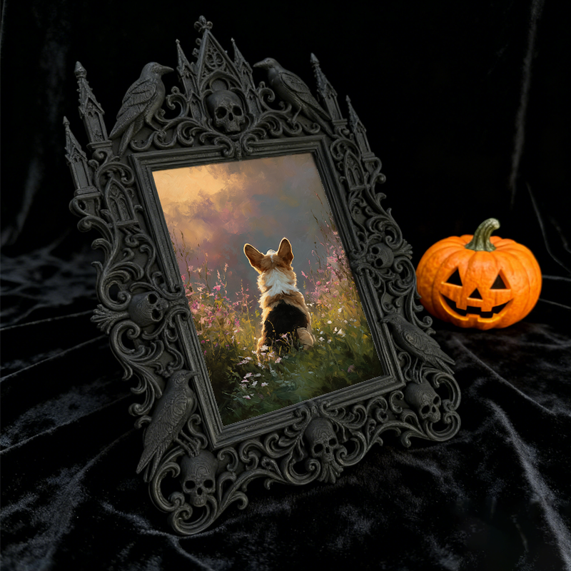 Gothic Dark Frame | Vampire Bar Counter Decor, Photo Display, Waterproof Plastic Frame