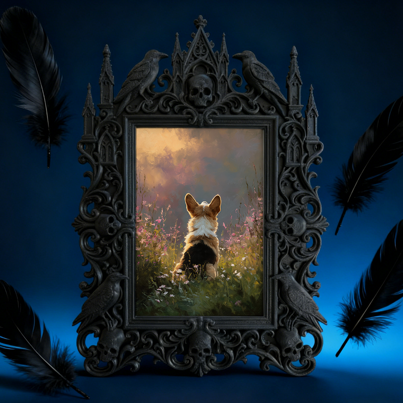Gothic Dark Frame | Vampire Bar Counter Decor, Photo Display, Waterproof Plastic Frame