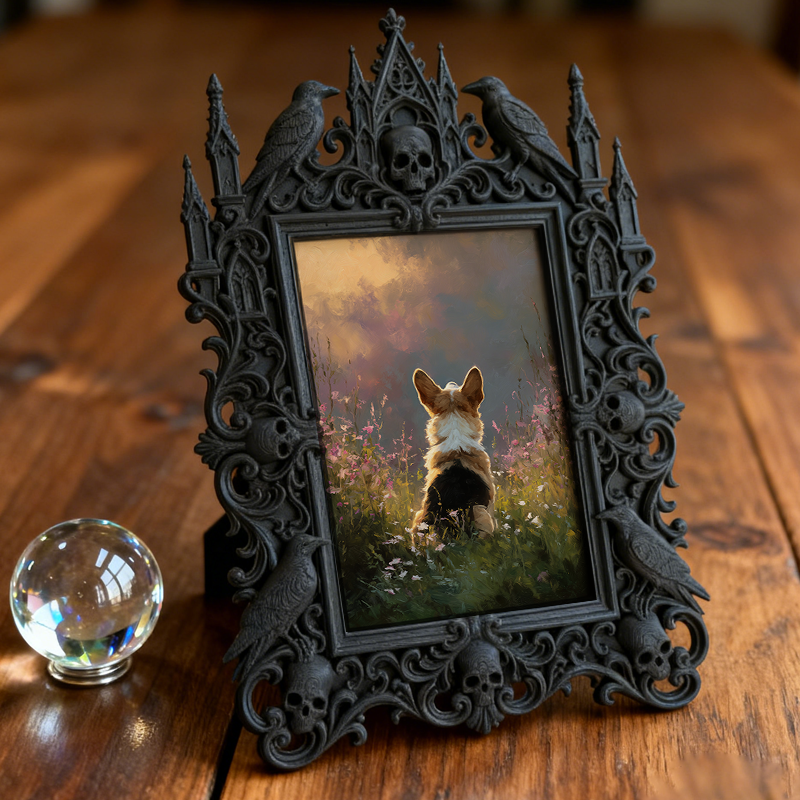 Gothic Dark Frame | Vampire Bar Counter Decor, Photo Display, Waterproof Plastic Frame