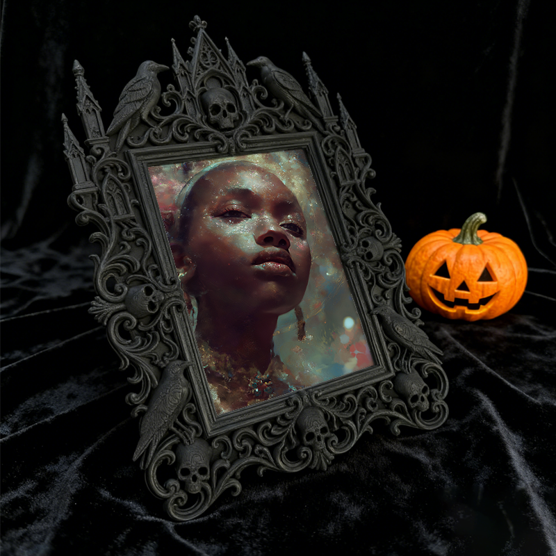 Gothic Dark Frame | Gothic Bar Corner Prop, Wall-mountable/Desktop, Waterproof Plastic