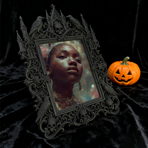 Gothic Dark Frame | Gothic Bar Corner Prop, Wall-mountable/Desktop, Waterproof Plastic