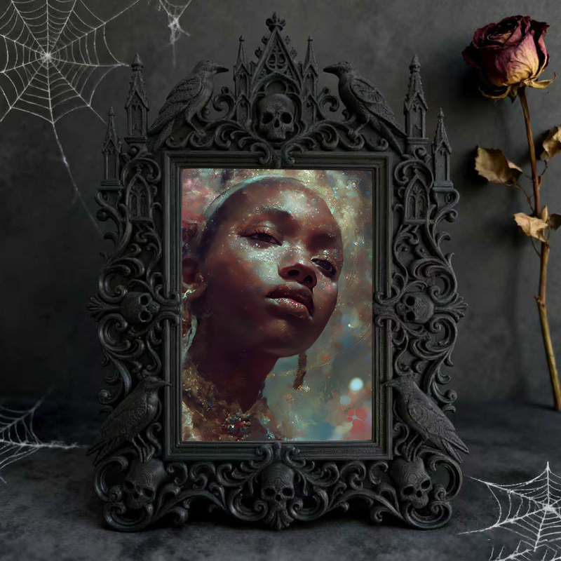 Gothic Dark Frame | Gothic Bar Corner Prop, Wall-mountable/Desktop, Waterproof Plastic