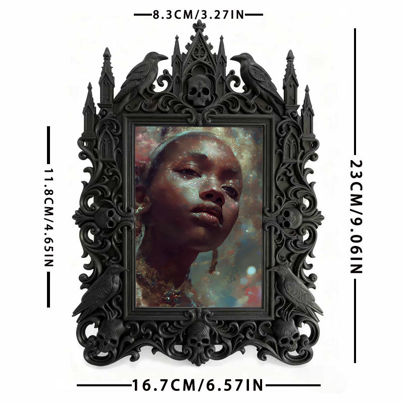 Gothic Dark Frame | Gothic Bar Corner Prop, Wall-mountable/Desktop, Waterproof Plastic