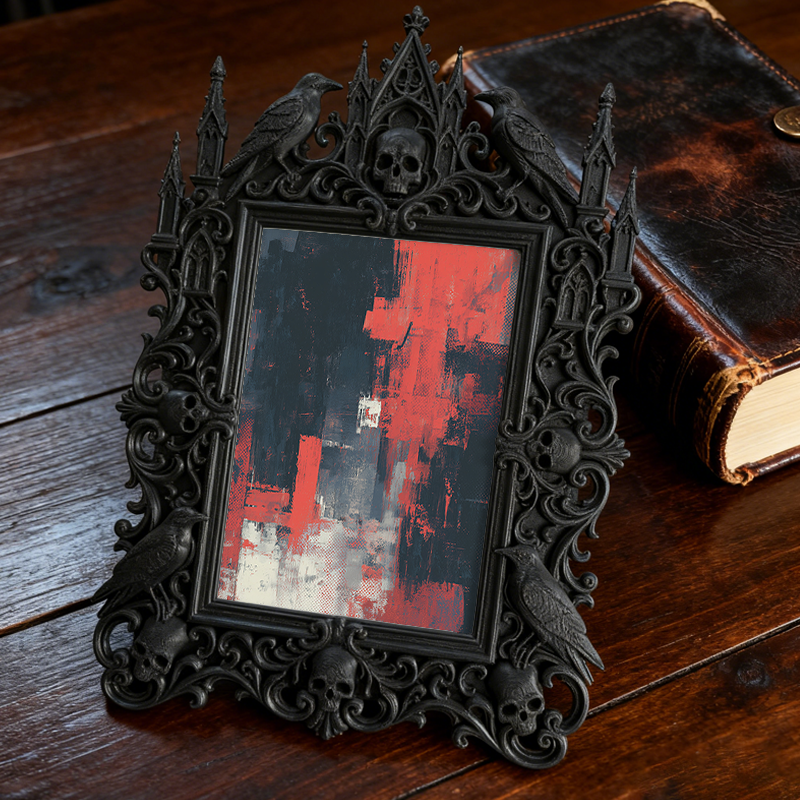 Gothic Dark Frame | Bar Photo Display Frame, Waterproof Plastic, Dual-use Decor