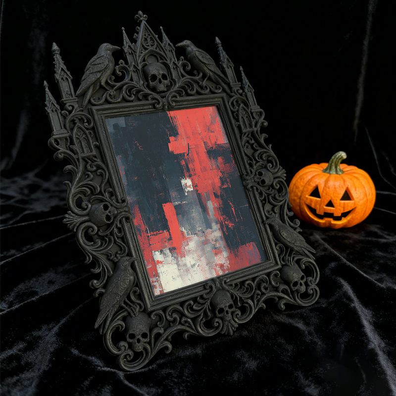 Gothic Dark Frame | Bar Photo Display Frame, Waterproof Plastic, Dual-use Decor