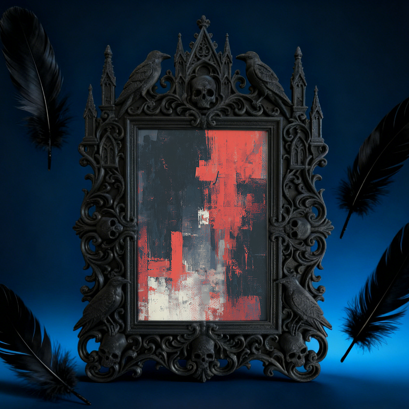Gothic Dark Frame | Bar Photo Display Frame, Waterproof Plastic, Dual-use Decor