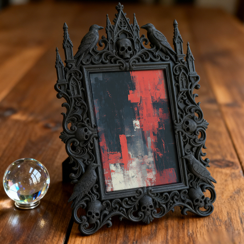 Gothic Dark Frame | Bar Photo Display Frame, Waterproof Plastic, Dual-use Decor