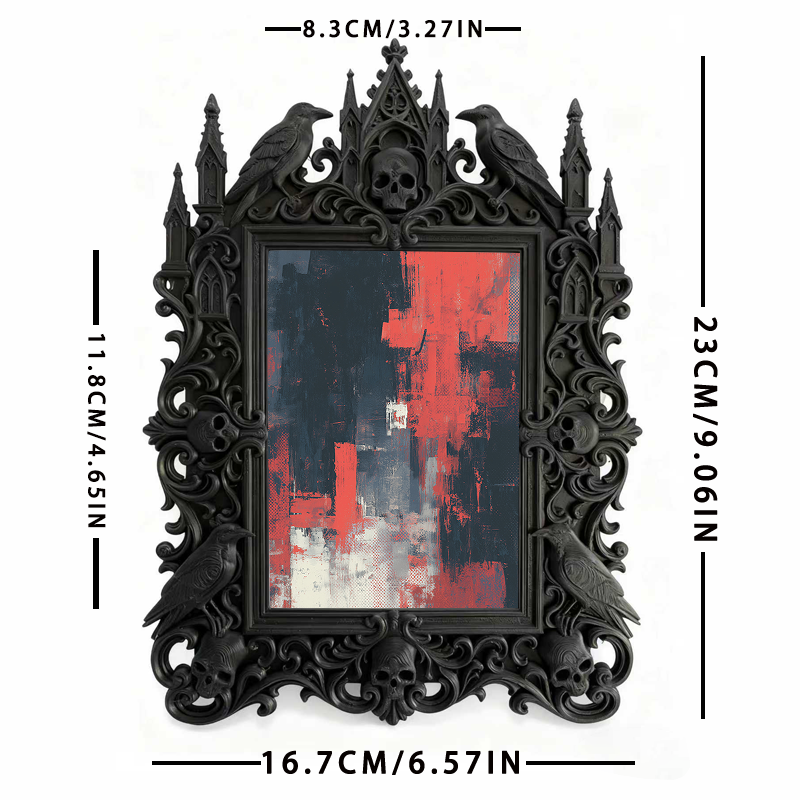 Gothic Dark Frame | Bar Photo Display Frame, Waterproof Plastic, Dual-use Decor