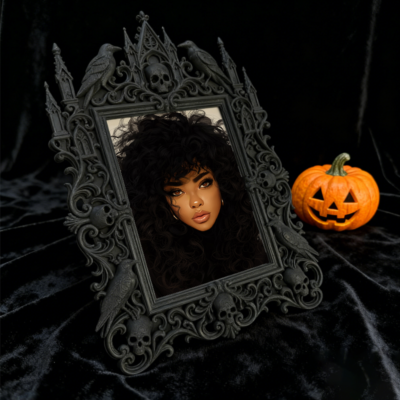 Gothic Dark Frame | Cocktail Bar Corner Decor, Photo Ornament, Waterproof Plastic