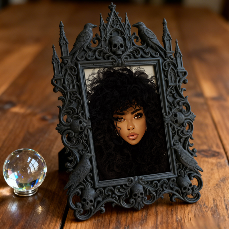 Gothic Dark Frame | Cocktail Bar Corner Decor, Photo Ornament, Waterproof Plastic