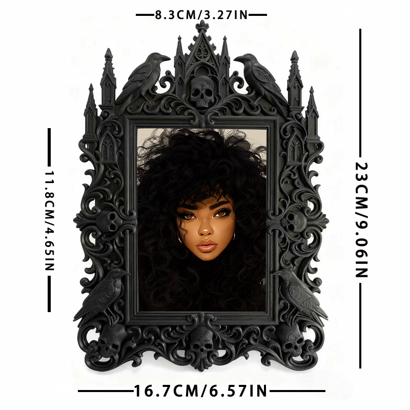 Gothic Dark Frame | Cocktail Bar Corner Decor, Photo Ornament, Waterproof Plastic