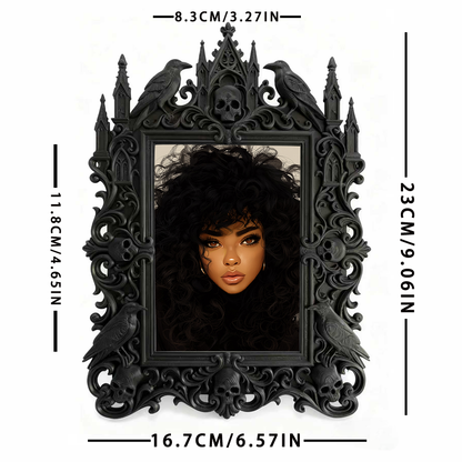 Gothic Dark Frame | Cocktail Bar Corner Decor, Photo Ornament, Waterproof Plastic