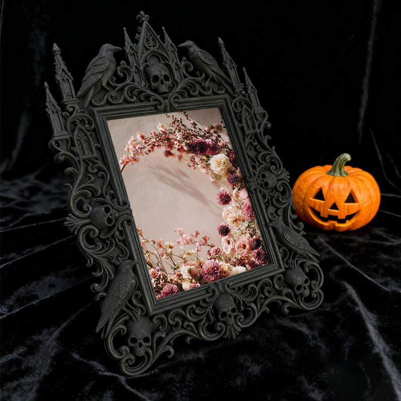 Gothic Dark Frame | Punk Gothic Bar Prop, Wall/Desktop Photo Frame, Waterproof Plastic