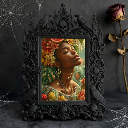 Gothic Dark Frame | Dark Bar Corner Decor, Photo Display Frame, Waterproof Plastic