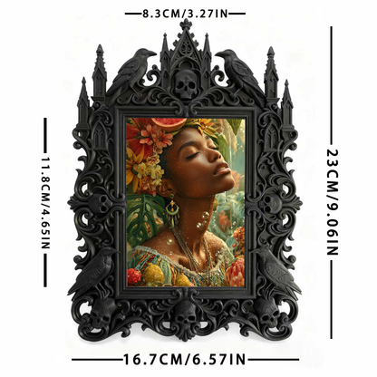 Gothic Dark Frame | Dark Bar Corner Decor, Photo Display Frame, Waterproof Plastic