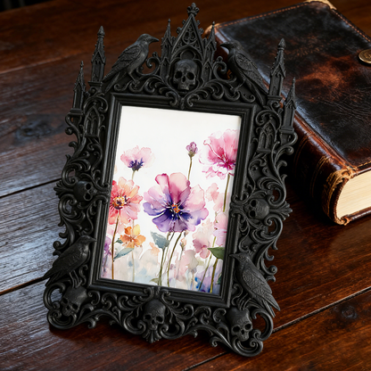 Gothic Dark Frame | Bar Wall & Desktop Photo Prop, Waterproof Plastic Frame