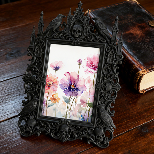 Gothic Dark Frame | Bar Wall & Desktop Photo Prop, Waterproof Plastic Frame