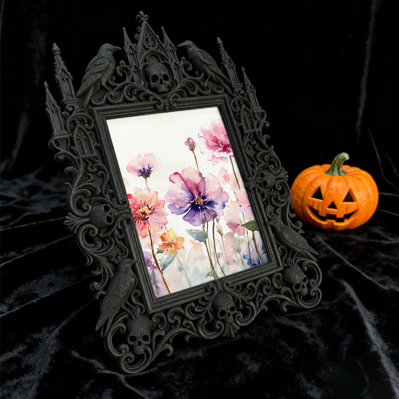 Gothic Dark Frame | Bar Wall & Desktop Photo Prop, Waterproof Plastic Frame