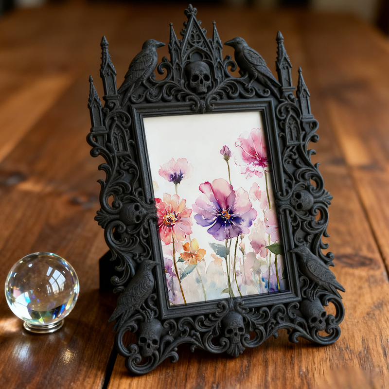 Gothic Dark Frame | Bar Wall & Desktop Photo Prop, Waterproof Plastic Frame