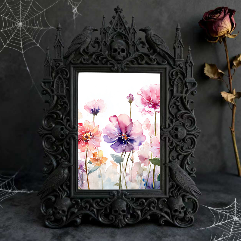 Gothic Dark Frame | Bar Wall & Desktop Photo Prop, Waterproof Plastic Frame