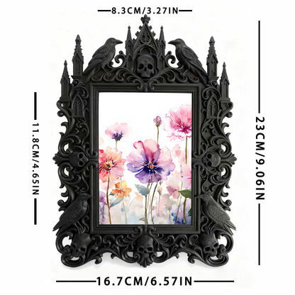 Gothic Dark Frame | Bar Wall & Desktop Photo Prop, Waterproof Plastic Frame
