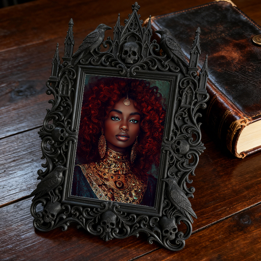 Gothic Dark Frame | Gothic Bar Counter Ornament, Photo Display, Waterproof Plastic