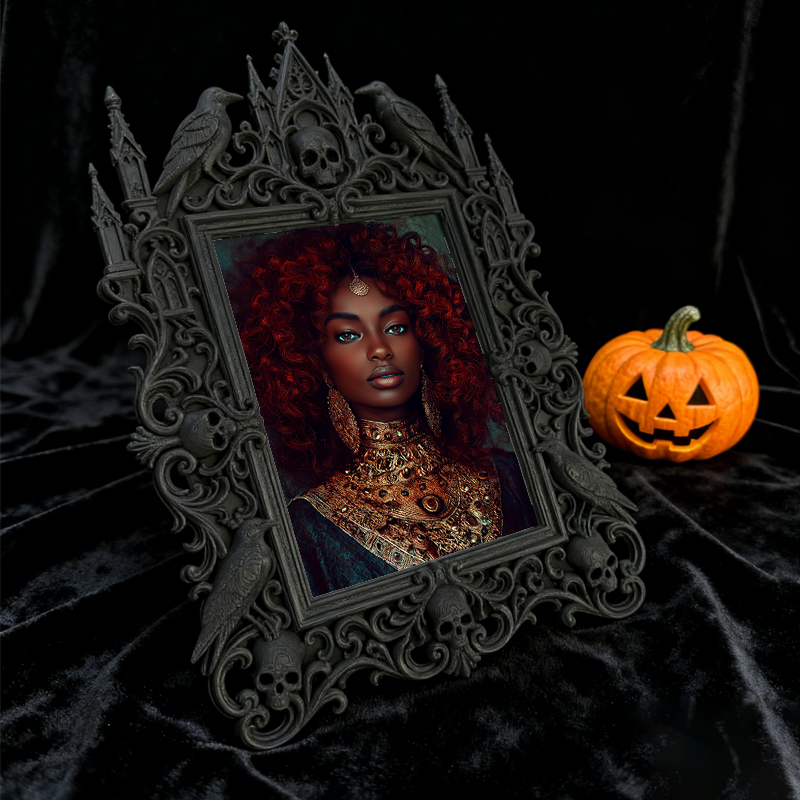 Gothic Dark Frame | Gothic Bar Counter Ornament, Photo Display, Waterproof Plastic