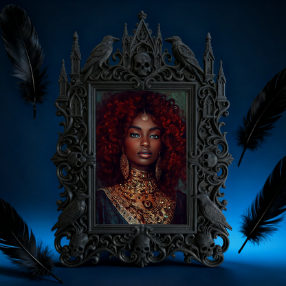 Gothic Dark Frame | Gothic Bar Counter Ornament, Photo Display, Waterproof Plastic