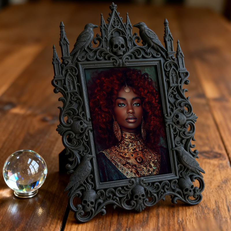 Gothic Dark Frame | Gothic Bar Counter Ornament, Photo Display, Waterproof Plastic