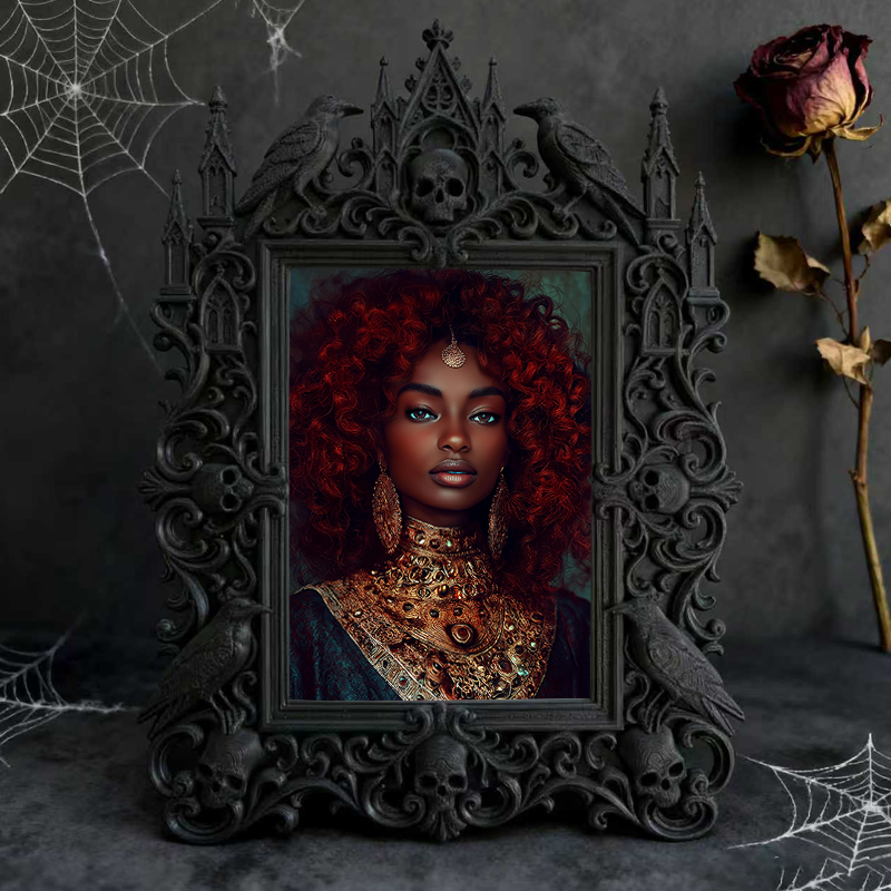 Gothic Dark Frame | Gothic Bar Counter Ornament, Photo Display, Waterproof Plastic