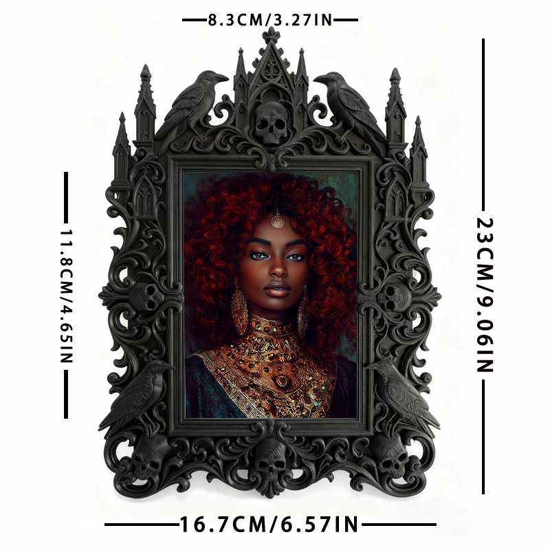 Gothic Dark Frame | Gothic Bar Counter Ornament, Photo Display, Waterproof Plastic