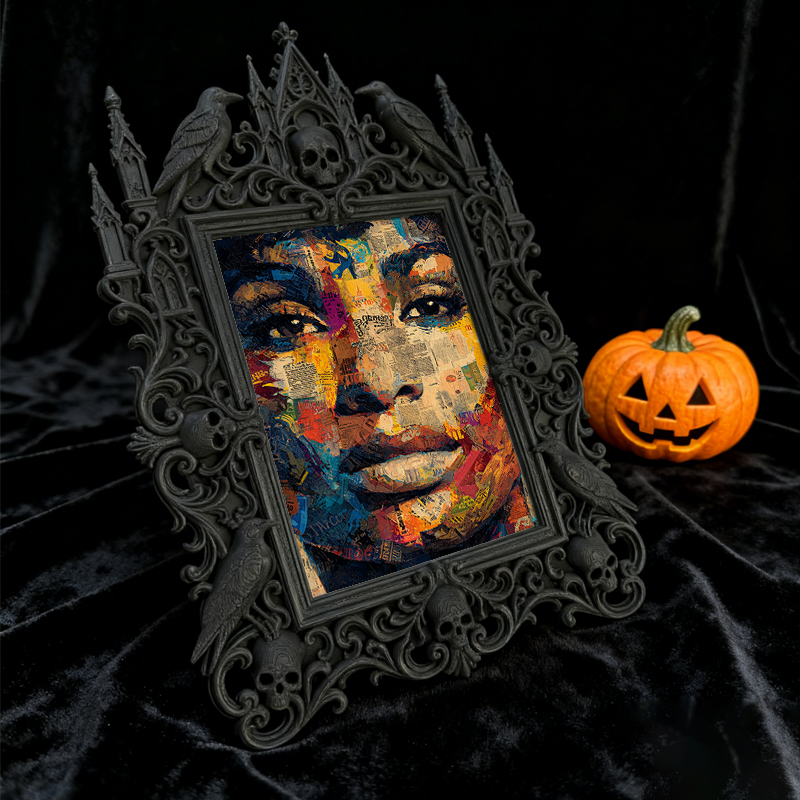 Gothic Dark Frame | Speakeasy Corner Photo Frame, Dual-use Wall/Desktop, Waterproof Plastic