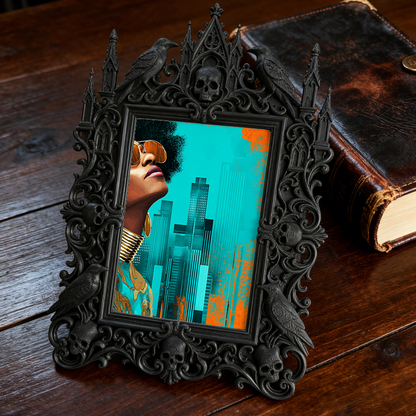 Gothic Dark Frame | Vampire Bar Photo Prop, Wall/Tabletop, Waterproof Plastic Decor