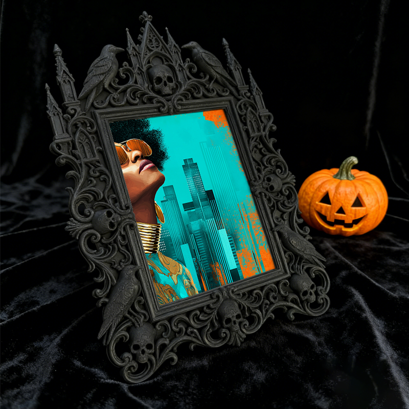 Gothic Dark Frame | Vampire Bar Photo Prop, Wall/Tabletop, Waterproof Plastic Decor
