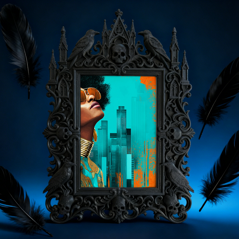 Gothic Dark Frame | Vampire Bar Photo Prop, Wall/Tabletop, Waterproof Plastic Decor