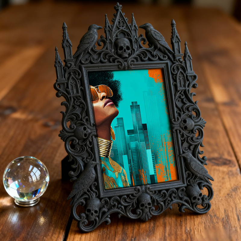 Gothic Dark Frame | Vampire Bar Photo Prop, Wall/Tabletop, Waterproof Plastic Decor