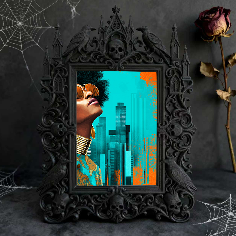 Gothic Dark Frame | Vampire Bar Photo Prop, Wall/Tabletop, Waterproof Plastic Decor