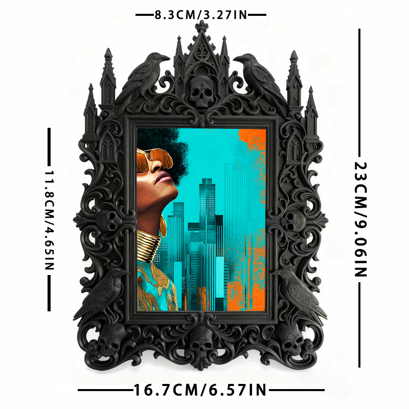 Gothic Dark Frame | Vampire Bar Photo Prop, Wall/Tabletop, Waterproof Plastic Decor