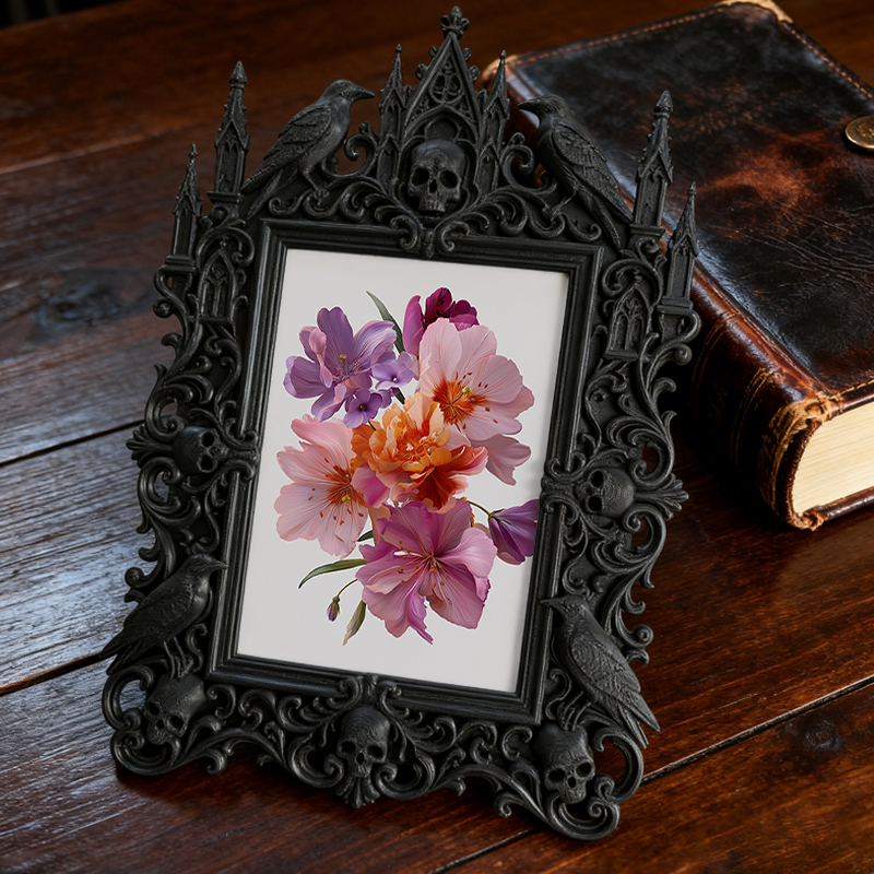 Gothic Dark Frame | Bar Lounge Photo Decor, Waterproof Plastic, Dual-use Frame