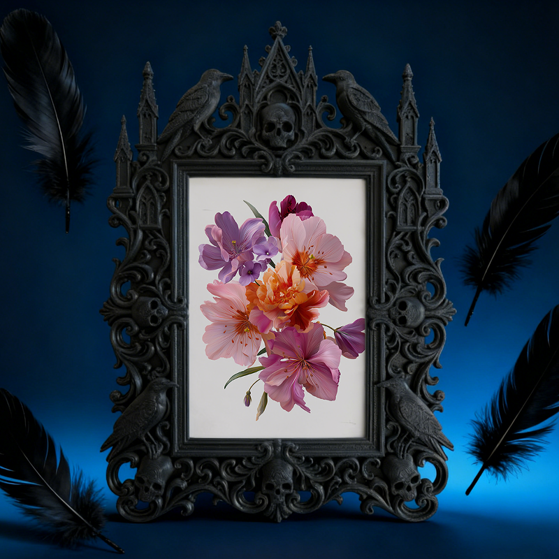 Gothic Dark Frame | Bar Lounge Photo Decor, Waterproof Plastic, Dual-use Frame